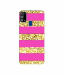 Amazon Brand - Solimo Designer Golden Stripes 3D Printed Hard Back Case Mobile Cover for Samsung Galaxy M31