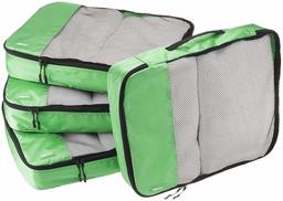 (Renewed) AmazonBasics Packing Cubes/Travel Pouch/Travel Organizer- Large, Green