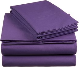 AmazonBasics 'Everyday' Set copripiumino king con federe, Viola scuro (260 x 220 cm)