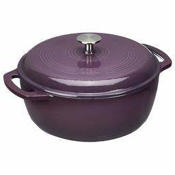 AmazonBasics - Casseruola “forno olandese” in ghisa smaltata, 4.07 L, viola