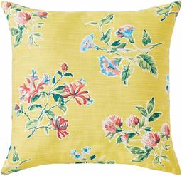 Amazon Brand – Ravenna Home Casual Floral Throw Pillow - 20 x 20 Inch, Yellow and Teal