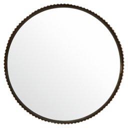 Amazon Brand – Stone & Beam Rustic Ridged Metal Mirror, 24