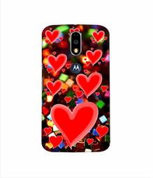 Amazon Brand - Solimo Designer Heart Texture on Glitters 3D Printed Hard Back Case Mobile Cover for Motorola Moto G4 Plus (with Logo Cut)