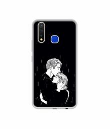 Amazon Brand - Solimo Designer Couples Standing in Rain UV Printed Soft Back Case Mobile Cover for Vivo U20