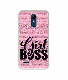 Amazon Brand - Solimo Designer Girl Boss On Pink Sparkle UV Printed Soft Back Case Mobile Cover for LG K9