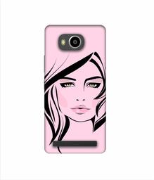 Amazon Brand - Solimo Designer Pink Lady Pattern 3D Printed Hard Back Case Mobile Cover for Lenovo A7700