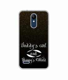 Amazon Brand - Solimo Designer Daddy's Girl and Mummy World UV Printed Soft Back Case Mobile Cover for LG K9