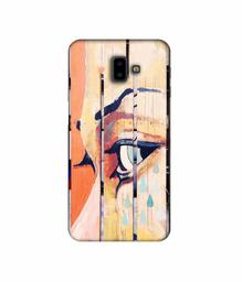 Amazon Brand - Solimo Designer Potrat On Wood 3D Printed Hard Back Case Mobile Cover for Samsung Galaxy J6 Plus