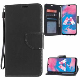 Amazon Brand - Solimo Leather Flip Cover Wallet Case for Samsung Galaxy M30 (Coal Black)