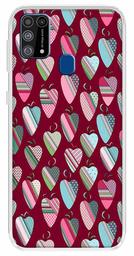 Amazon Brand - Solimo Designer Multicolor Heart Art Vectors Red Pattern Design Printed Soft Back Case Mobile Cover for Samsung Galaxy M31