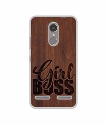 Amazon Brand - Solimo Designer Girl Boss On Wood UV Printed Soft Back Case Mobile Cover for Lenovo K6 Power