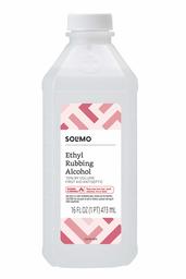 Amazon Brand - Solimo 70% Ethyl Rubbing Alcohol First Aid Antiseptic, 16 Fluid Ounces