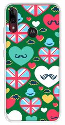 Amazon Brand - Solimo Designer Multicolor Cute Love Green Pattern Design Printed Soft Back Case Mobile Cover for Motorola Moto E6s / Motorola Moto E6 Plus