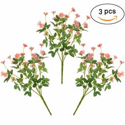 Umi. Mini Bouquets de Fleurs artificielles 3 pcs Soie Faux Fleurs Bush pour Maison Cour Jardin Décorations de Mariage