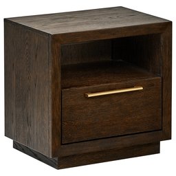 Amazon Brand – Rivet West, Mid-Century, Oak Nightstand Bedside, 1-Drawer Table, 22