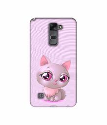 Amazon Brand - Solimo Designer Cute Pink Cat 3D Printed Hard Back Case Mobile Cover for LG Stylus 2