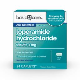 Amazon Basic Care Loperamide Hydrochloride Tablets, 2 mg, Anti-Diarrheal, 24 Count