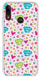 Amazon Brand - Solimo Designer Multicolor Love Pattern Design Printed Soft Back Case Mobile Cover for Motorola Moto E6s / Motorola Moto E6 Plus