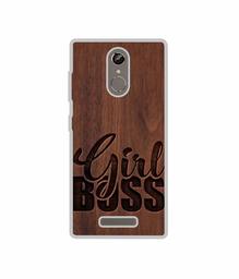 Amazon Brand - Solimo Designer Girl Boss On Wood UV Printed Soft Back Case Mobile Cover for Gionee S6s