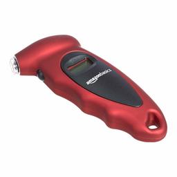 AmazonBasics Digital Tire Pressure Gauge - Red, 1-Pack