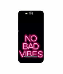 Amazon Brand - Solimo Designer No Bad Vibes 3D Printed Hard Back Case Mobile Cover for Micromax Canvas Juice 3 Q392