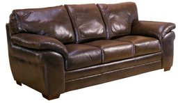 Strathwood Charlotte Leather Sofa, Saddle