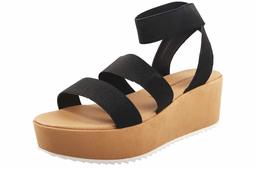 Amazon Essentials Aliado Heeled-Sandals, Negro, 9