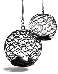 Strathwood Large Hanging Tealight Globe, Set of 2