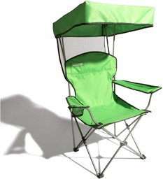 Strathwood Folding Canopy Chair, Green with Silver Frame