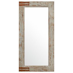 Amazon Brand – Stone & Beam Vintage-Look Rectangular Hanging Wall Frame Mirror Decor, 36.25 Inch Height, Gray