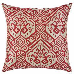 Amazon Brand – Stone & Beam Classic Outdoor Patterened Throw Pillow - 20 x 20 Inch, Antique Red