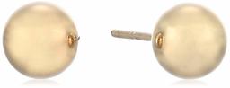 Women's 10Kt Ball Stud Earrings 6mm With Silicone Covered Pushbacks, Gold, One Size