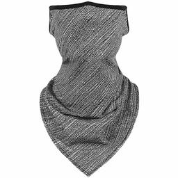 Ristake Seamless Face Scarf Bandana with Ear Loops Balaclava Neck Gaiter for Outdoor Sport, 1 Pack, Gray