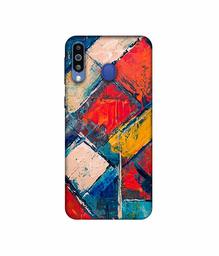 Amazon Brand - Solimo Designer Dark Multicolor Blocks 3D Printed Hard Back Case Mobile Cover for Samsung Galaxy M21