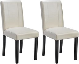 AmazonBasics Padded Dining Chair - Set of 2, Cream