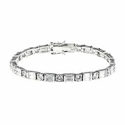 [Find] Amazon Collection puratinakuraddosuta-ringusiruba- 4 mm Clear bage ttokattokyu-bikkuzirukoniatenisuburesuretto, 20.3 cm Length Bracelet jeb00009 _ 121cl8zqd00 