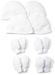 Moon and Back Baby Set of 4 Unisex Organic Cap and Mitten Sets