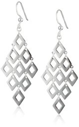 Sterling Silver Large Diamond-Shape Drop Earrings, 2.2