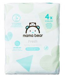 Mama Bear Fresh Lightly Fragranced Wipes, Pack of 4, 224-Count