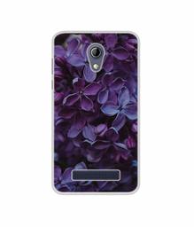 Amazon Brand - Solimo Designer Purple Flowers UV Printed Soft Back Case Mobile Cover for Micromax Bharat 2 Plus