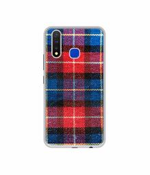 Amazon Brand - Solimo Designer Check Cloth UV Printed Soft Back Case Mobile Cover for Vivo U20