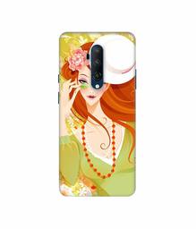 Amazon Brand - Solimo Designer Lady with Hat 3D Printed Hard Back Case Mobile Cover for OnePlus 7T Pro