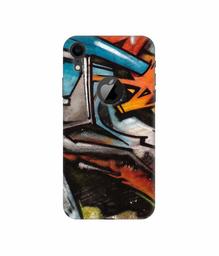 Amazon Brand - Solimo Designer Painting Texture 3D Printed Hard Back Case Mobile Cover for Apple iPhone XR (Logo Cut)