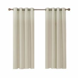 UMI. by Amazon Oeillets Rideaux Occultant Thermiques Rideau Chambre Deco Salon Super Souple Isolation 2 Pièces 117x138cm Beige