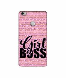 Amazon Brand - Solimo Designer Girl Boss On Pink Sparkle 3D Printed Hard Back Case Mobile Cover for Xiaomi Mi Max