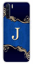 Amazon Brand - Solimo Designer Multicolor Blue Pattern Alphabet-J Printed Soft Back Case Mobile Cover for Oppo F15