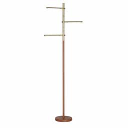 Amazon Brand – Rivet Mid Century Modern 3 Light Living Room Standing Floor Lamp with Integrated LED Light - 67.5 Inches, Antique Brass Finish