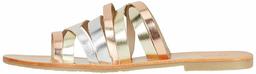 find. Women's Flat Strippy Leather, Mehrfarbig (Metallic Multi), 7 UK