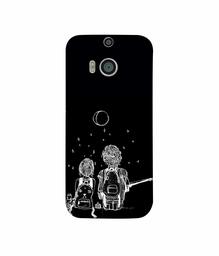 Amazon Brand - Solimo Designer Couples Sitting at Dark 3D Printed Hard Back Case Mobile Cover for HTC One M8