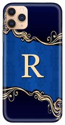 Amazon Brand - Solimo Designer Blue Pattern Alphabet-R 3D Printed Hard Back Case Mobile Cover for Apple iPhone 11 Pro Max